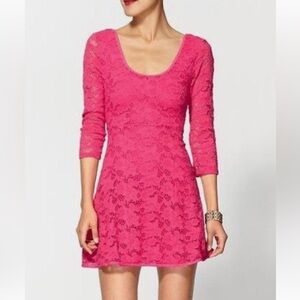 Free People x small Elegant Pink Lace Dress